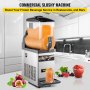 VEVOR Macchina per Granita Sorbetto Elettrica in Acciaio Inox 15L Uso Commerciale, Granitore Sorbettiera Elettrico Commerciale per Granite, Macchina Elettrica da Banco per Granita Crema Caffè Bevande