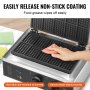 VEVOR Macchina per Waffle Commerciale, 10 pezzi per Waffle Rettangolare, Piastra Waffle Belga in Acciaio Inox Antiaderente 1550 W con Controllo Temperatura Tempo, Maniglia, per Ristorante, Panetteria