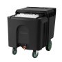 VEVOR Contenitore per Ghiaccio Commerciale, Scatola per Conservazione del Ghiaccio Portatile Capienza ca. 56,7 kg, Contenitore Isolato 800 x 580 x 740 mm 4 Ruote Coperchio Scorrevole per Catering