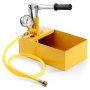 VEVOR Pompa di Prova Idrostatica, Max, 25 Bar/362 PSI Pompa di Prova Pressione, Kit Tester della Pressione dell'Acqua Manuale Idraulico a Valvola Singola, Serbatoio dell'Acqua da 5,3L, Tubo da 0,91m Esterno 1,27cm