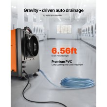 VEVOR Deumidificatore Commerciale 50 Litri, Deumidificatore Industriale Portatile con Tubo di Scarico, Display a LED, per Seminterrato, Lavanderie, Ripostiglio, Sbrinamento