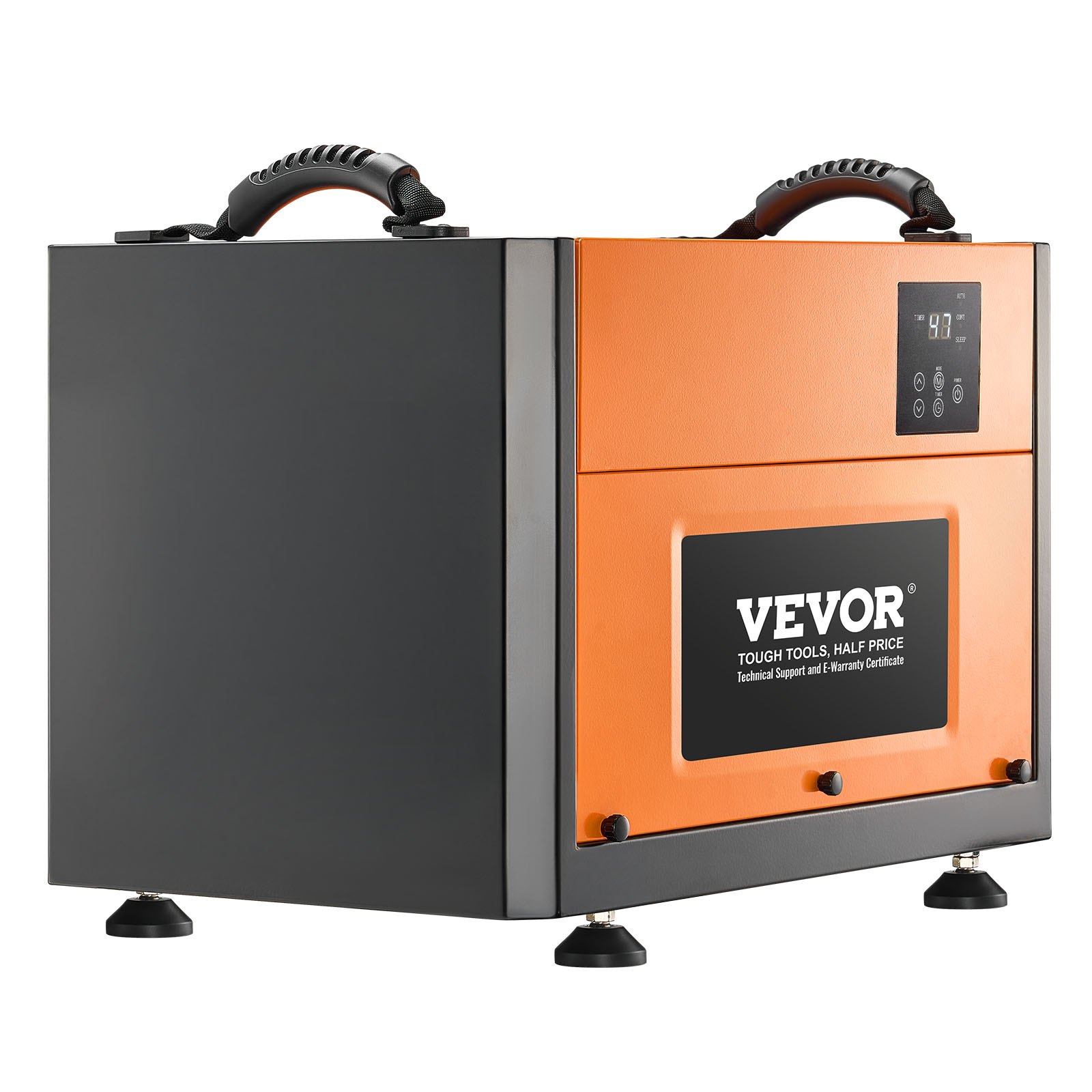 VEVOR Deumidificatore Commerciale 50 Litri, Deumidificatore Industriale Portatile con Tubo di Scarico, Display a LED, per Seminterrato, Lavanderie, Ripostiglio, Sbrinamento