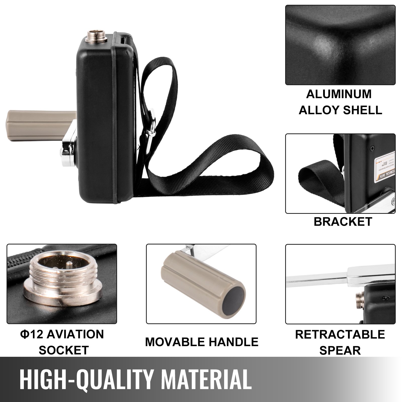 Vevor Hand Crank Generatore A 30w Potenza Generatore Nero Portatile Per Aperto