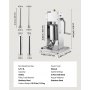 VEVOR Insaccatrice Manuale per Preparazione Salsicce Capacità 3 L per Casa in Acciaio Inox, Verticale, per Salsicce, Salami, Barbecue, Caccia, Picnic, Campeggio, Feste a Casa, da Esterno, con 4 Tubi