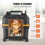VEVOR Aspirapolvere per umidi asciutti 15 litri, Aspirapolvere portatile commerciale, 5 HP max., Aspirazione con ugello a rotelle, Aspirapolevere per tappeti, detriti, pelianimali domestici, Nero