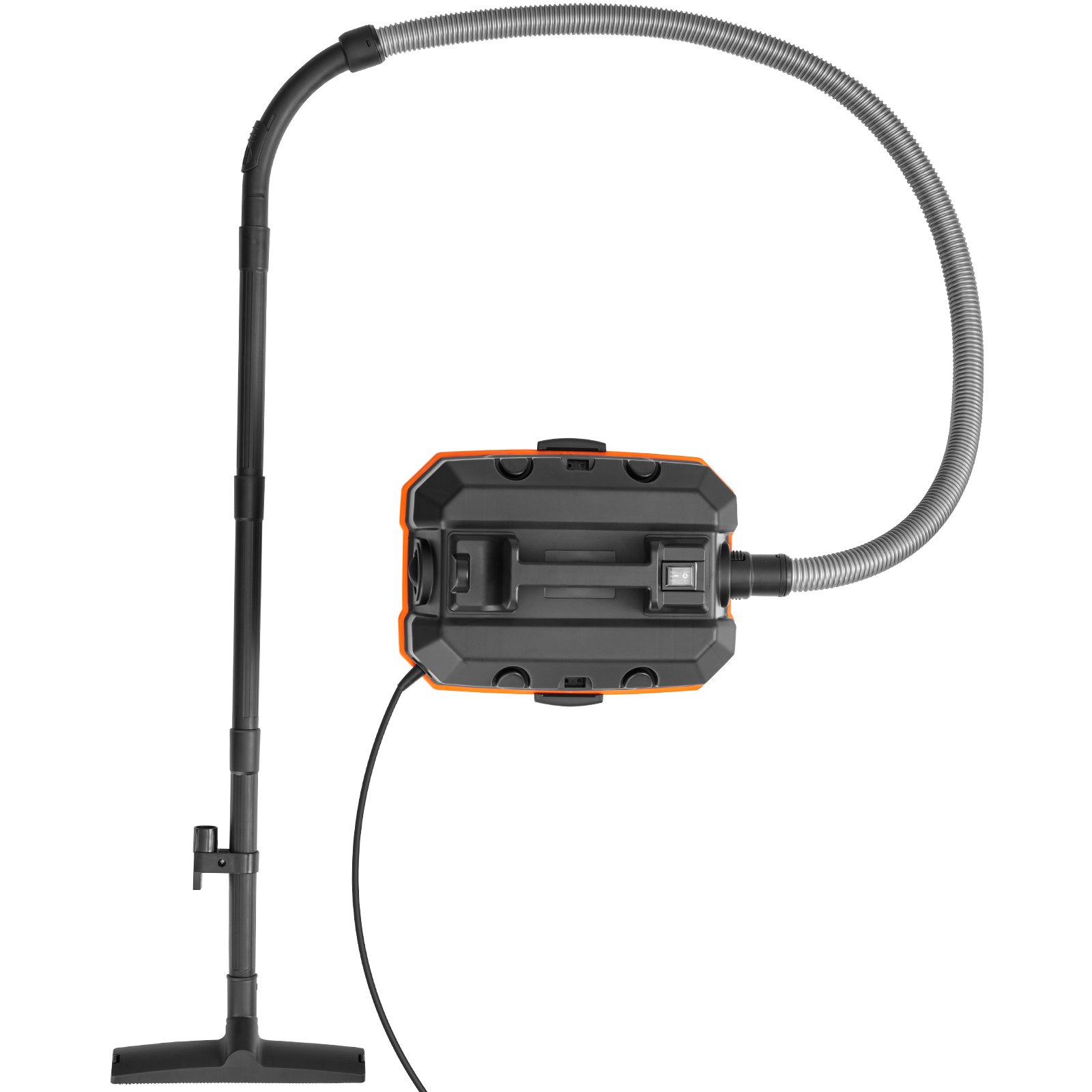 VEVOR Aspirapolvere per umidi asciutti 15 litri, Aspirapolvere portatile commerciale, 5 HP max., Aspirazione con ugello a rotelle, Aspirapolevere per tappeti, detriti, pelianimali domestici, Nero