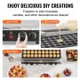 VEVOR Macchina per mini pancake olandese da cucina uso commerciale, 50 Pezzi, Diametro 43 mm, Macchina per mini dorayaki, 1700 W, Controllo di Temperatura Tempo, per Cucina commerciale feste evento