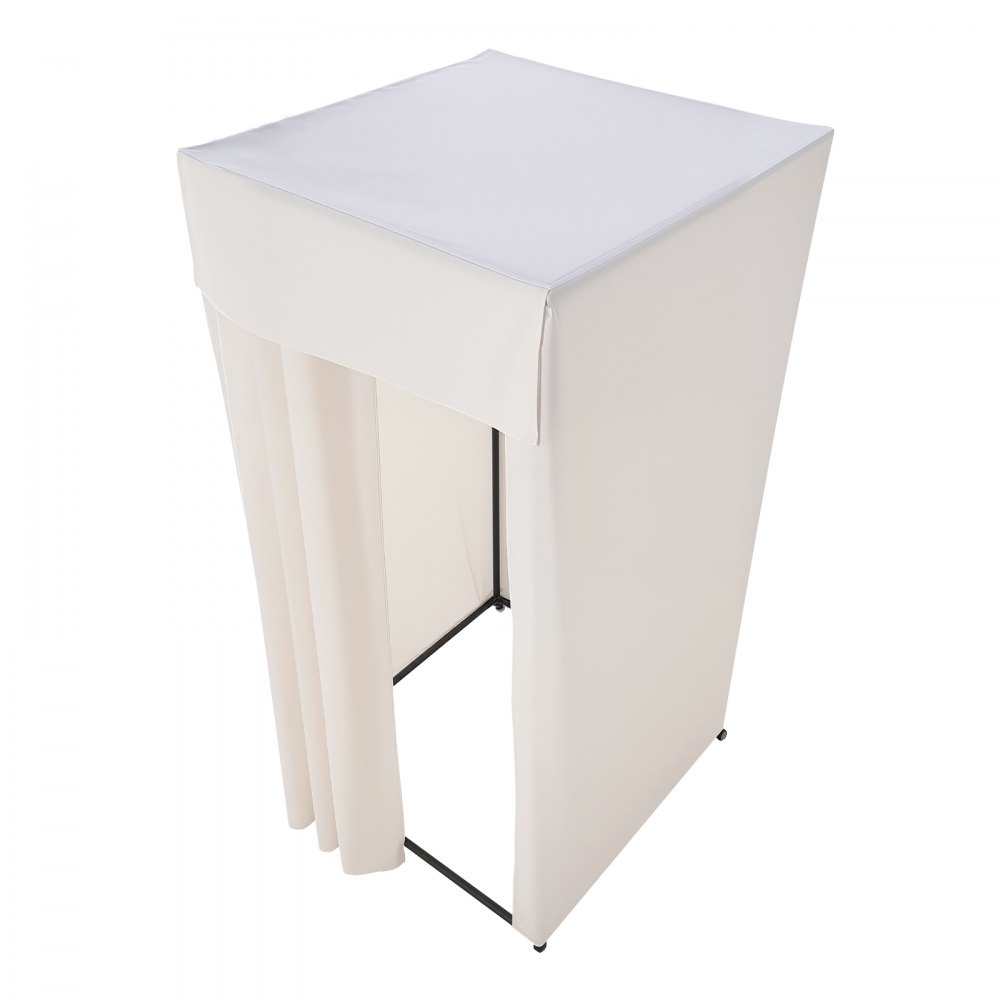 VEVOR Camerino di Prova 99 x 99 x 204,5 cm Spogliatoio Portatile con Tende Spesse, con Rotelle e Robusto Gancio in Metallo, per Boutique, Centri Commerciali, Sartorie e Spazi Esterni, Nero e Beige