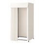 VEVOR Camerino di Prova 99 x 99 x 204,5 cm Spogliatoio Portatile con Tende Spesse, con Rotelle e Robusto Gancio in Metallo, per Boutique, Centri Commerciali, Sartorie e Spazi Esterni, Nero e Beige