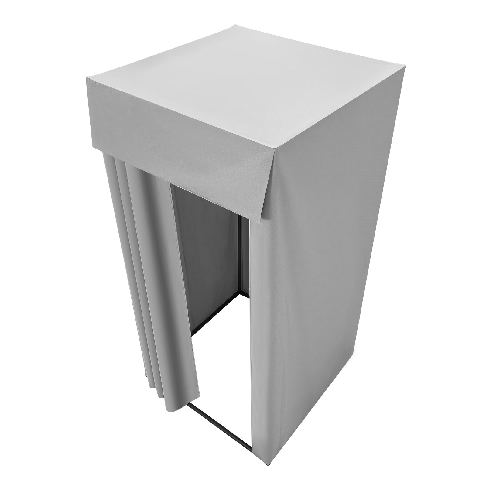 VEVOR Camerino di Prova da 99 x 99 x 198 cm Spogliatoio Portatile Mobile con Tende Spesse in Poliestere, Tenda Ombreggiante e Gancio, per Boutique, Sartorie e Spazi Esterni, Nero e Grigio-Bianco
