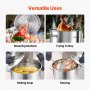 VEVOR Pentola in Acciaio Inox, Pentola per Salse con Cestello 79,5 L, Coperchio e Manico, Pentola Resistente di Grado Commerciale, Trattamento di Macinazione, per Eventi di Grandi Gruppi, Argento