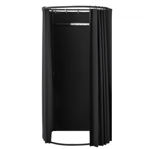 Cabina Prova Portatile Con Tenda Oscurante, Struttura In Ferro 100x95x200 Cm, Per Negozi, Eventi E Studio Fotografico (Nero/Rosa)