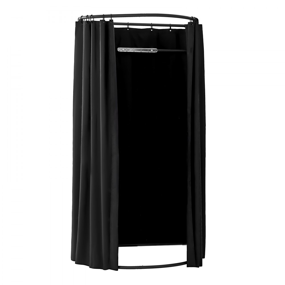 VEVOR Fitting Room, Portable Dressing Room with Thick Polyester Curtains, Privacy Space with Shading Curtain and a Hook, for Boutique, Mall, Tailor's Store & Outdoor Activity 100 x 95 x 200 cm (Black)