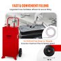VEVOR Contenitore per Carburante da 30 Galloni, Serbatoio di Stoccaggio Carburante, Contenitore per Gas Portatile Contenitore per Benzina Diesel per Auto, Tosaerba, ATV, Barche