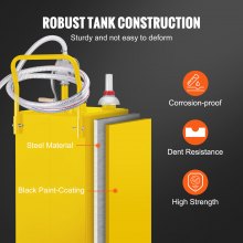 VEVOR Fuel Caddy Serbatoio di stoccaggio del carburante da 30 galloni 4 ruote con pompa Manuel, giallo