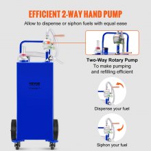 VEVOR Fuel Caddy Serbatoio di stoccaggio del carburante da 30 galloni 4 ruote con pompa Manuel, blu