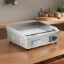 VEVOR Piastra grill elettrica professionale, superficie piana 535×300 mm, 3200 W, temperatura regolabile da 50 a 300 °C, acciaio inox (involucro esterno), piastra grill professionale, piastra grill da banco, adatta per bistecche.