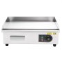 VEVOR Piastra grill elettrica professionale, superficie piana 535×300 mm, 3200 W, temperatura regolabile da 50 a 300 °C, acciaio inox (involucro esterno), piastra grill professionale, piastra grill da banco, adatta per bistecche.