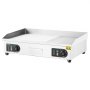 VEVOR Piastra Elettrica Commerciale, Piastra Half-Flat Top da 4400 W, Temperatura Regolabile 50 - 300°C, 73 x 40 x 1 cm Piastra in Acciaio Inossidabile con 2 Pale  2 Spazzole per la Casa Ristorante
