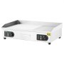 VEVOR Piastra Elettrica Commerciale, Piastra Half-Flat Top da 4400 W, Temperatura Regolabile 50 - 300°C, 73 x 40 x 1 cm Piastra in Acciaio Inossidabile con 2 Pale  2 Spazzole per la Casa Ristorante