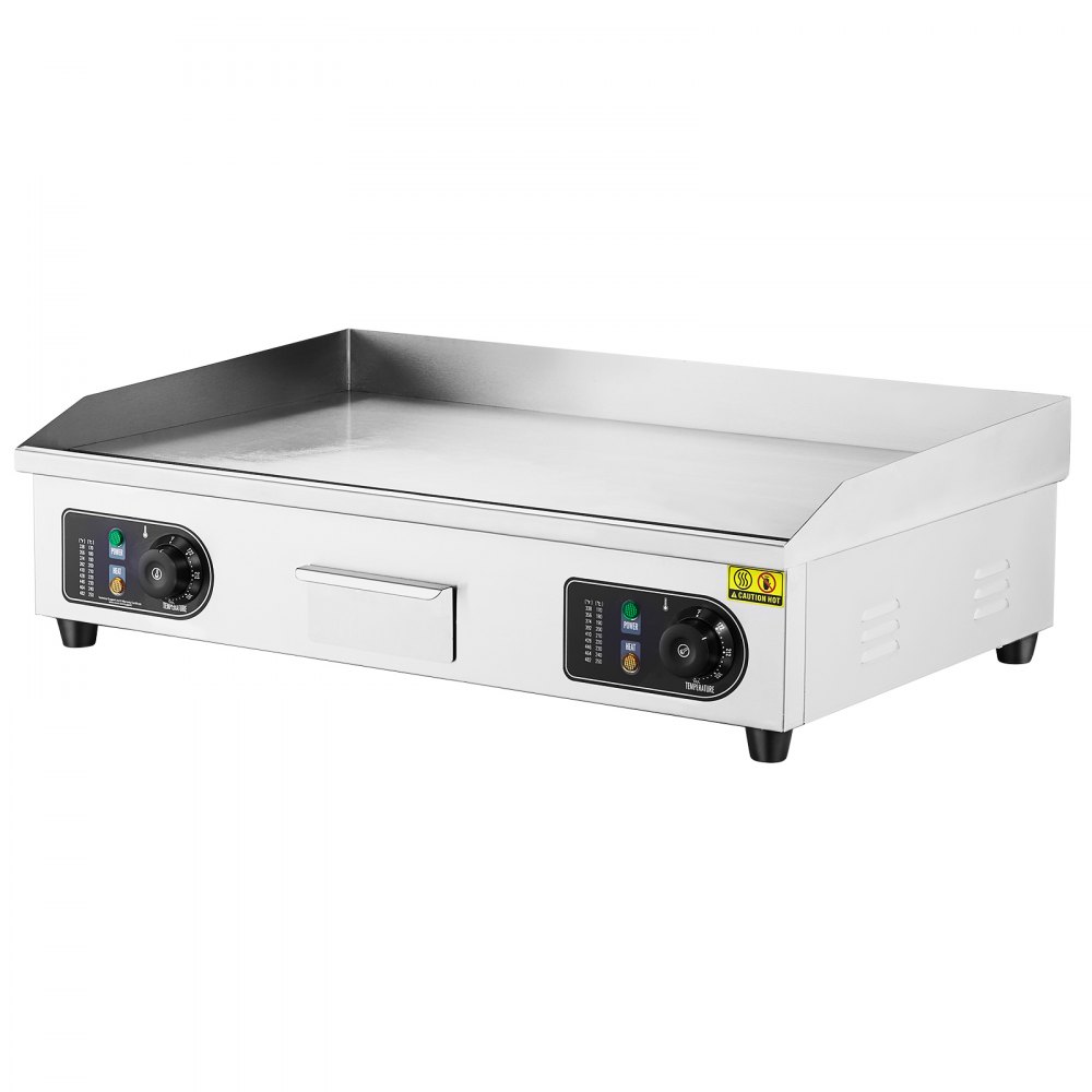 VEVOR Piastra Elettrica Commerciale, Piastra Flat Top da 4400 W, Temperatura Regolabile 50 - 300°C, 73 x 40 x 1 cm Piastra in Acciaio Inossidabile con 2 Pale 2 Spazzole per la Casa o il Ristorante