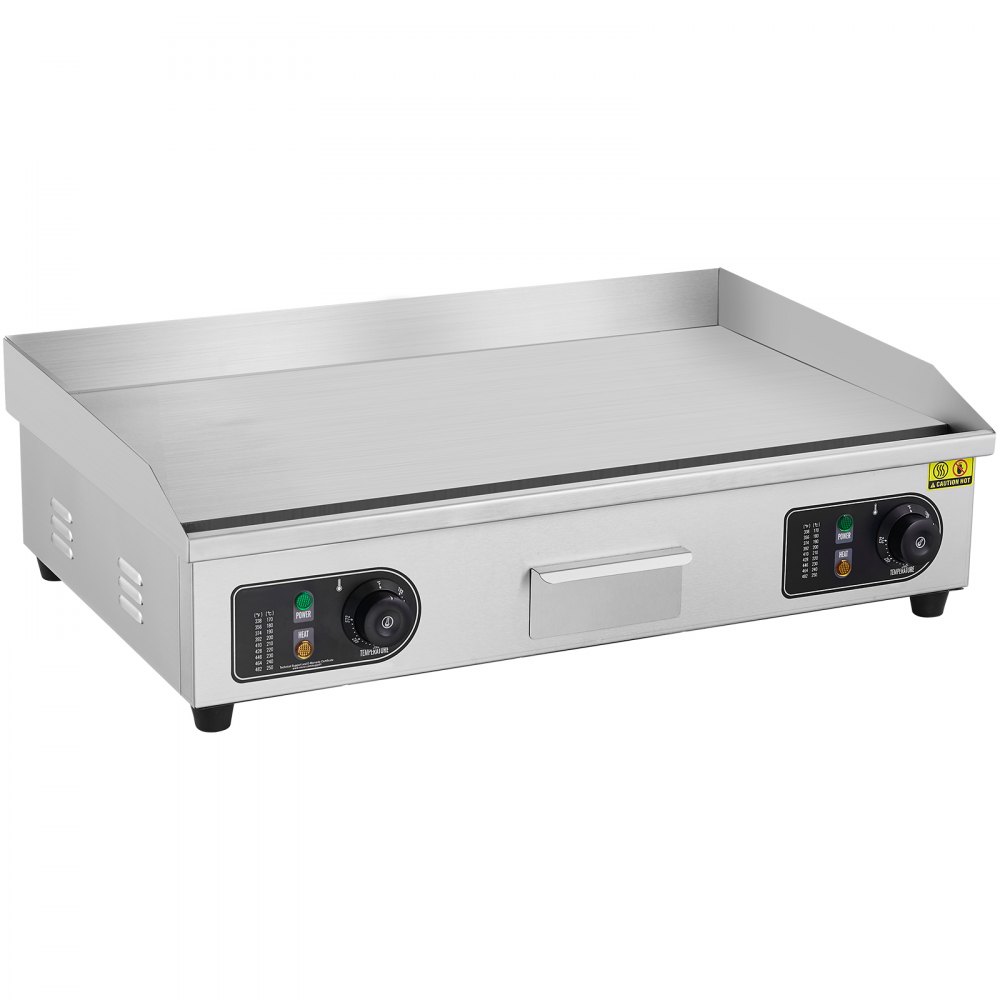 VEVOR Piastra Elettrica Commerciale, Piastra Flat Top da 4400 W, Temperatura Regolabile 50 - 300°C, 73 x 40 x 1 cm Piastra in Acciaio Inossidabile con 2 Pale 2 Spazzole per la Casa o il Ristorante