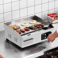 VEVOR Fry Top Elettrico Commerciale 2800W Grill Banco Superficie Piatta 50-300°C