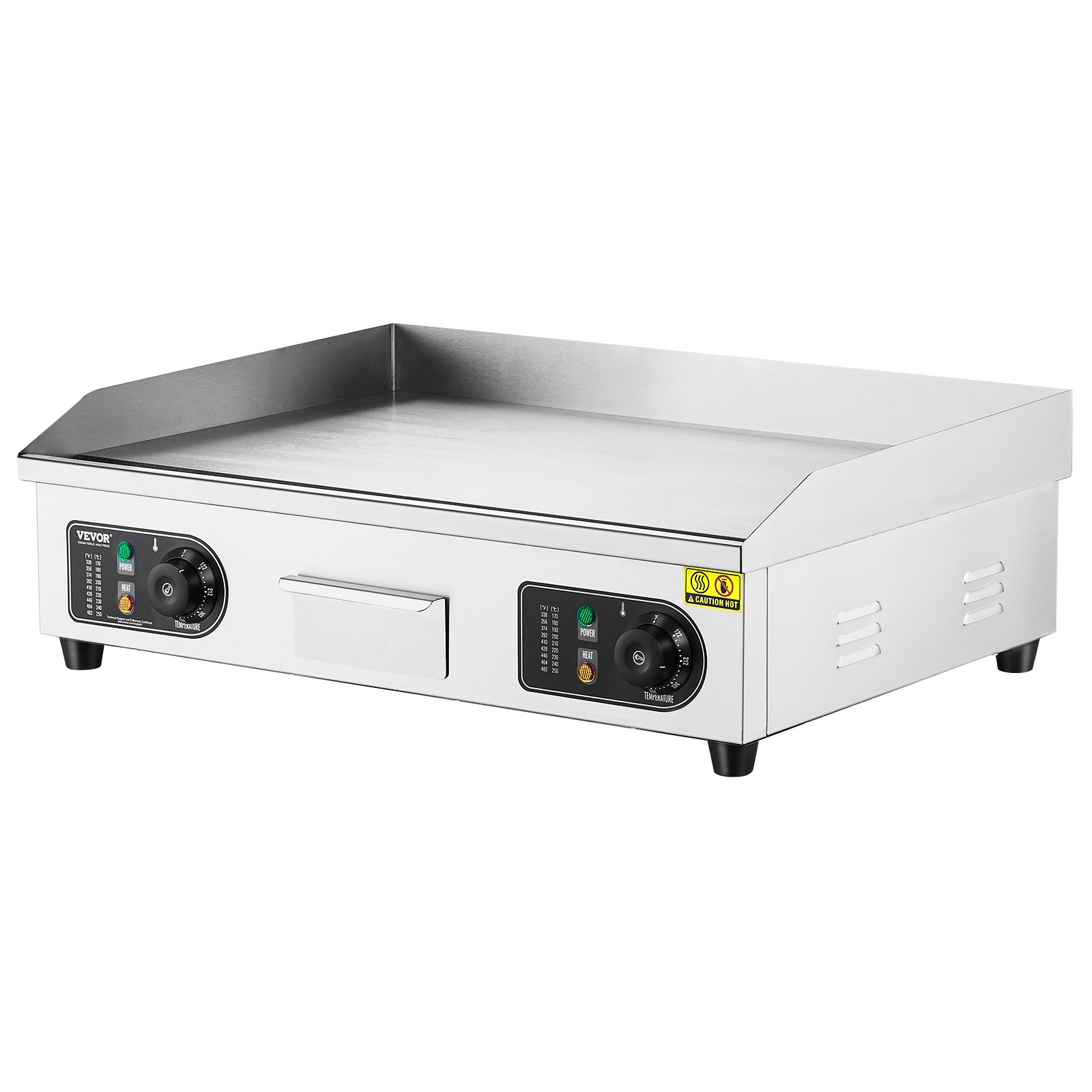 VEVOR Piastra Elettrica Commerciale, Griglia Flat Top da Banco da 4000 W, Temperatura Regolabile 50-300°C, Piastra in Acciaio Inossidabile 66 x 40 x 1 cm con 2 Pale e 2 Spazzole per Casa Ristorante