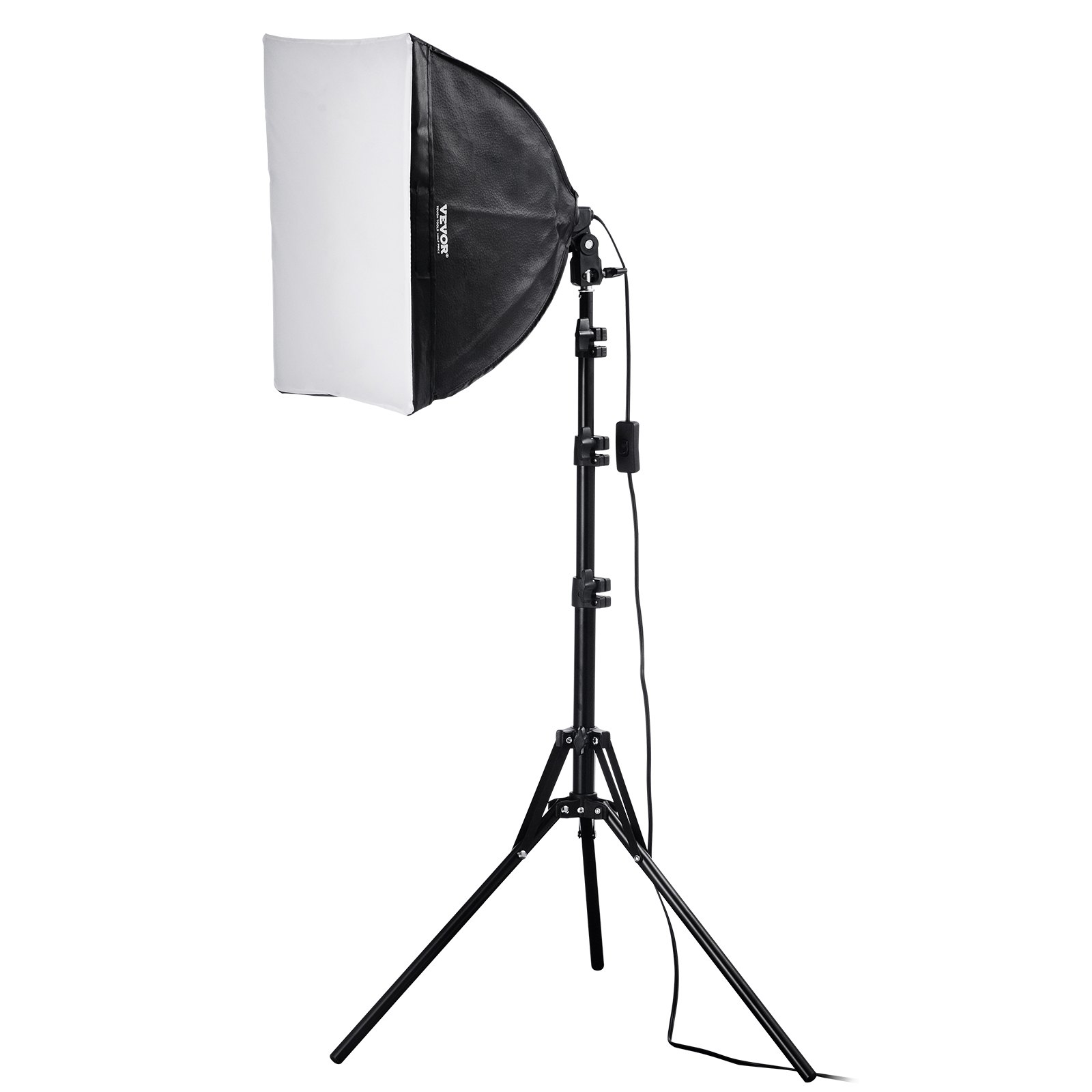 VEVOR Softbox Set, 400 x 400 mm, Professional Photo Studio Set with 45 W LED Bulbs, 3000-6500 K Adjustable Color Temperature, Tripod Stand, Studio Lights for Photography, Video Recording, Live Streaming
