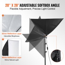 VEVOR Kit Illuminazione Softbox 500x700 mm Lampadine LED 45W 3000-6500K