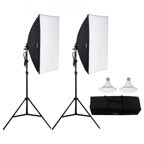 VEVOR Kit Illuminazione Softbox 500x700 mm Lampadine LED 45W 3000-6500K
