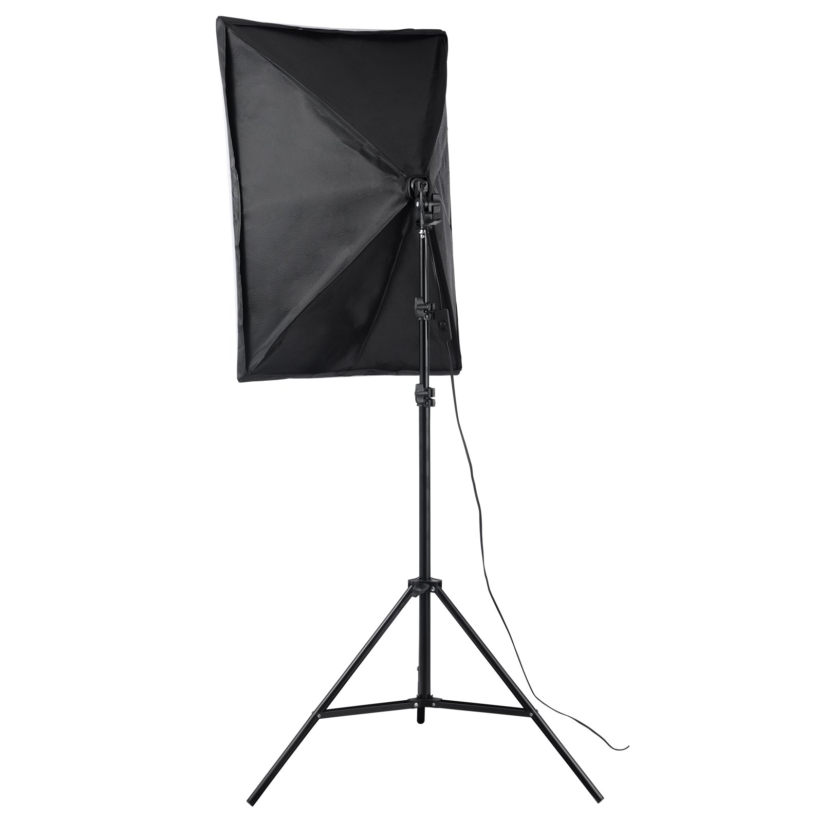 VEVOR Kit di Illuminazione Softbox, Softbox Professionale con Lampadine LED da 30 W 5500 K, Luce Naturale, Treppiede Regolabile, Luci per Fotografia, Registrazione Video, Streaming Live 500 x 700 mm