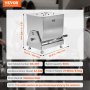 VEVOR manual meat mixer 60 L meat processing machine with tilting container (maximum mixing of 27 kg meat), meat mixer sausage mixer with reduction gear, hand mixer for minced meat