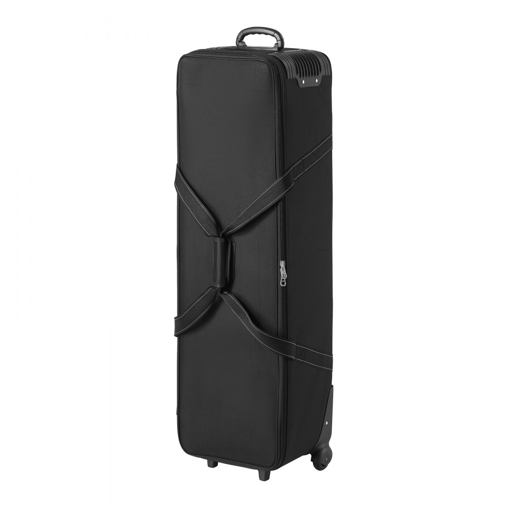 VEVOR Trolley per Attrezzatura da Studio 118 x 37 x 30 cm Borsa per Fotocamera con Rotelle, Borsa per Trasporto con Ruote Cinghie Scomparto Imbottito Maniglia, Supporti per Luci, Treppiedi, Telescopi