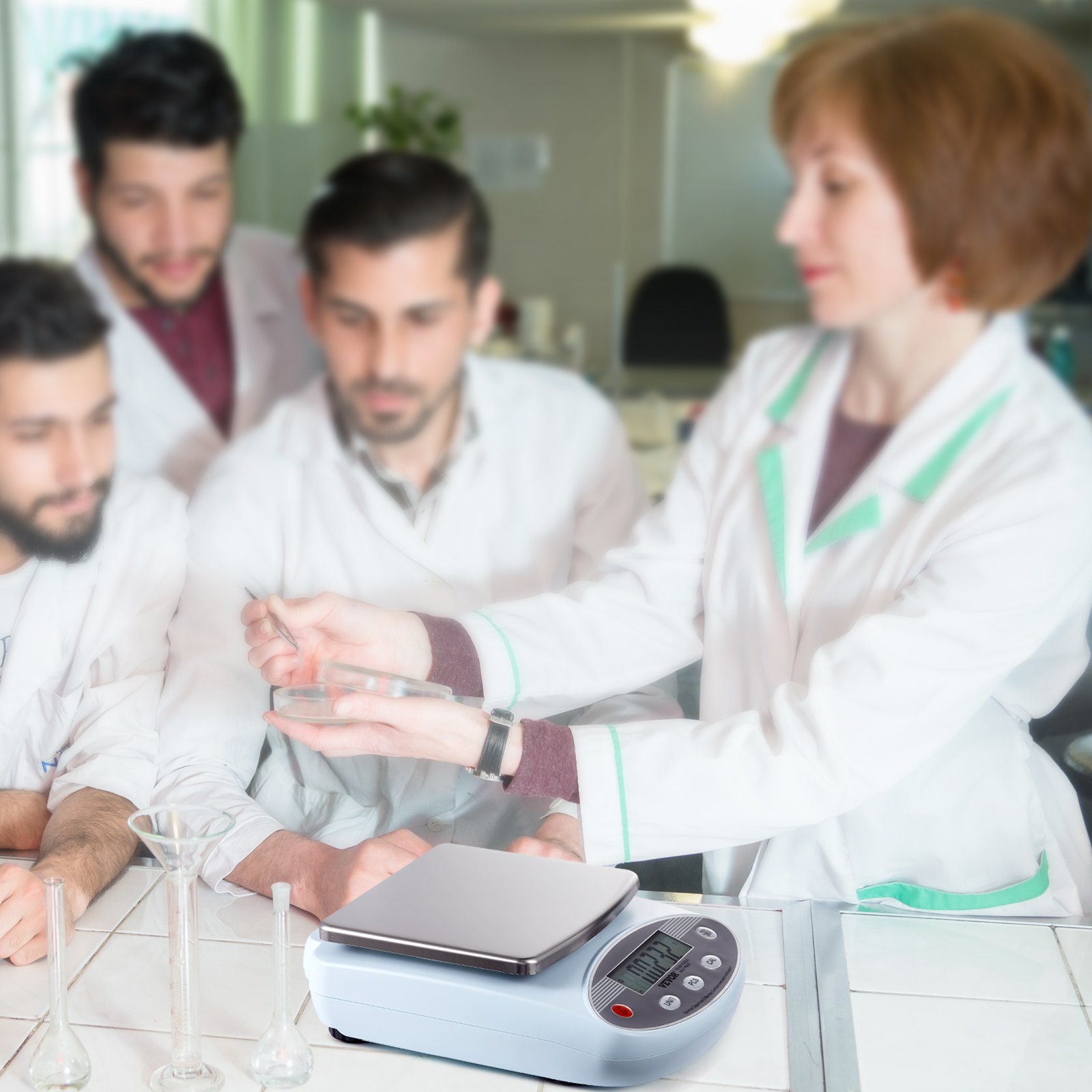 VEVOR Bilancia analitica digitale 3000 g x 0,01 g, Bilancia da laboratorio ad alta precisione con 13 unità di conversione, Bilancia elettronica da laboratorio scientifico, Display LCD, per gioielli