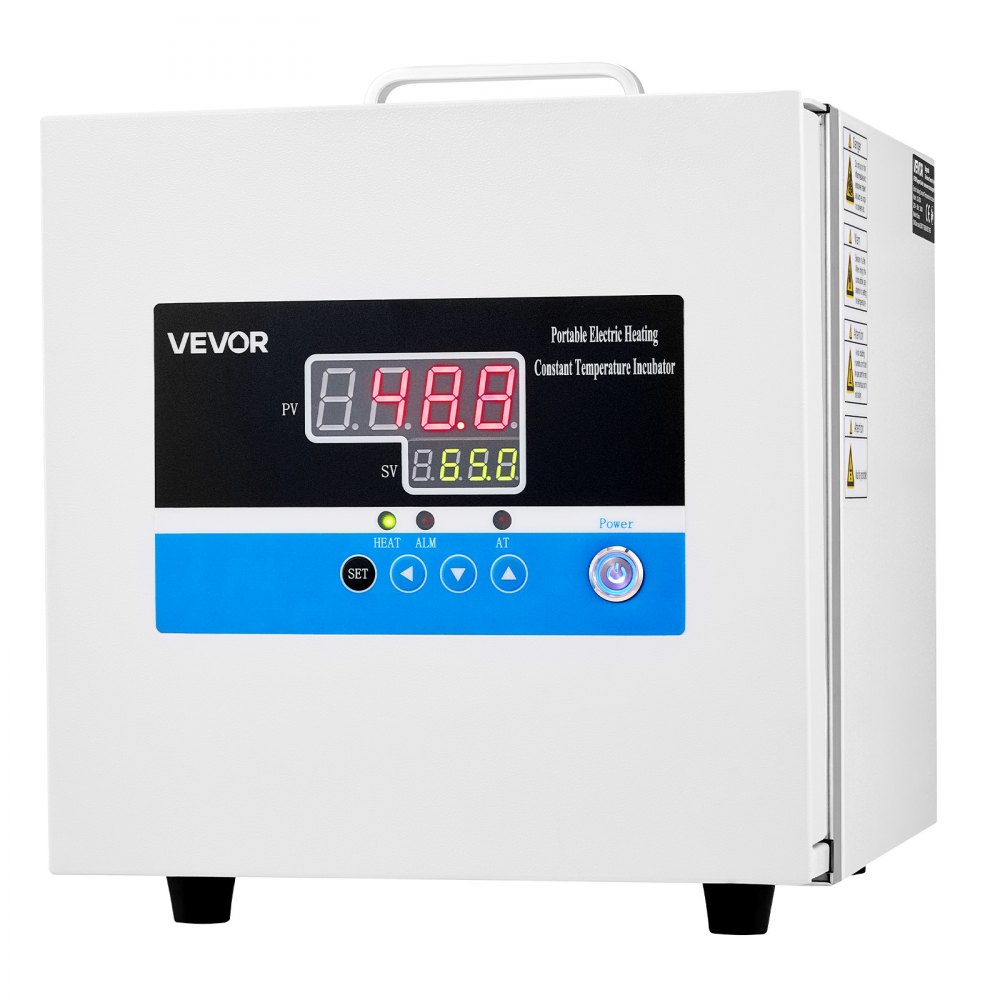 VEVOR Incubatrice da Laboratorio 6 L Microbiologica con Pannello Digitale, Controllo Preciso PID Intervallo Temperatura Ambiente +5℃-65℃ , per Piastre Petri, Compatta e Portatile, Temperatura Costante