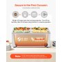 VEVOR Scaldavivande Commerciale da Banco Scaldavivande Elettrico a Vapore con 4 Contenitori (1/4 Dimensione) 1200 W in Acciaio Inox Temperatura tra 30 e 80 °C per Catering, Buffet Feste