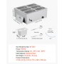 VEVOR Scaldavivande Commerciale, Scaldavivande Elettrico in Acciaio Inox da 1500 W con Coperchio, Bagnomaria da Banco a 6 Teglie con Riscaldamento Rapido e Mestoli Forati, per Ristoranti, Feste
