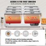 VEVOR Scaldavivande Commerciale 6 x 5,5 L (dimensione 1/3) Scaldavivande Elettrico da Tavolo a Vapore in Acciaio Inox da 1500 W Piastra Riscaldante Elettrica, Controllo della Temperatura da 30-85 °C