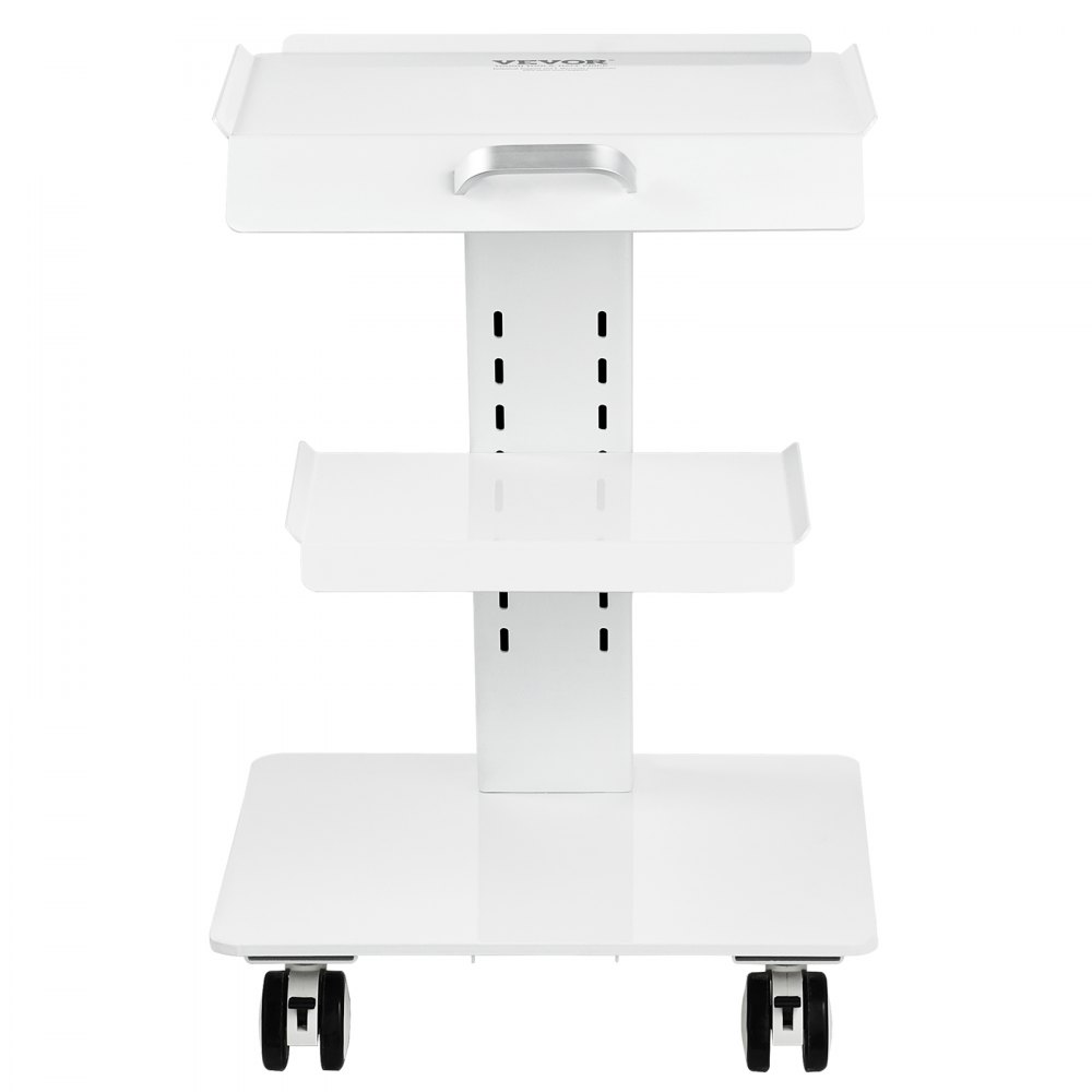 VEVOR Carrello da laboratorio, Carrello mobile in metallo con ruote girevoli, Carrello da clinica con vassoio con capacità di peso di 220 libbre, per laboratorio, clinica, bellezza e salone
