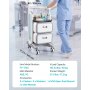 VEVOR Carrello da Laboratorio da 3 Ripiani, Carrello Portaoggetti Medico Mobile con 2 Cassetti 1 Vassoio, Carrello Servizio in Materiale ABS, con 4 Ruote per Laboratorio, Clinica, Ospedale, Salone