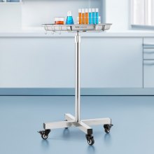 VEVOR Carrello da Laboratorio in Acciaio Inox con Vassoio Rimovibile Carico 16kg