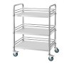 VEVOR Carrello da Laboratorio in Acciaio Inox a 3 Livelli con Ruote Bloccabili, Carrello per Servizio Medico, Vassoio per Clinica, Vassoio di Stoccaggio Mobile per Impieghi Gravosi per Ospedale