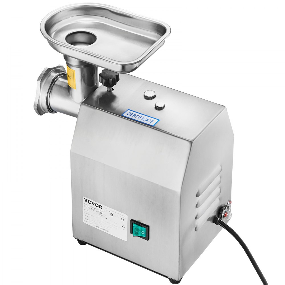 VEVOR Tritacarne Elettrico Efficienza 2,04 kg/min, Tritacarne Industriale da Banco con Lama Macchina per Salsicce con Piastra di Macinazione, Tritacarne Commerciale in Acciaio Inox Cucina Ristorante