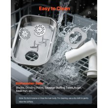 VEVOR Tritacarne Elettrico Capacità 3,18kg/min n. 12, Tritacarne da Tavolo da 850 W con Lama Piastra di Macinazione, Macchina per Salsicce Commerciale in Acciaio Inox per Cucina Ristorante Hotel