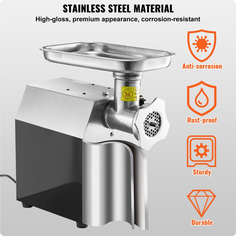 VEVOR Tritacarne Elettrico Commerciale 2,5 kg/min Tritacarne da Banco Cucina