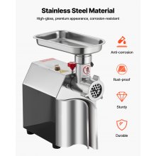 VEVOR Tritacarne Elettrico Commerciale Tritacarne 600 W Acciaio Inox 2,04kg/min