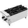 VEVOR Fornello a Gas Commerciale con 2 Bruciatori, Piano Cottura a Gas Propano e Naturale, Piastra Riscaldante a Gas in Acciaio Inossidabile, Attrezzatura da Cucina Commerciale per Ristoranti, 14 KW
