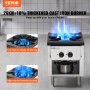 VEVOR Cucina a Gas Commerciale con Mobile, Cucina da Banco a Gas Propano e Naturale, Piastra Riscaldante a Gas in Acciaio Inossidabile, Attrezzatura da Cucina Commerciale per Ristoranti, 26 KW