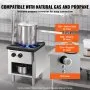 VEVOR Cucina a Gas Commerciale con Mobile, Cucina da Banco a Gas Propano e Naturale, Piastra Riscaldante a Gas in Acciaio Inossidabile, Attrezzatura da Cucina Commerciale per Ristoranti, 26 KW